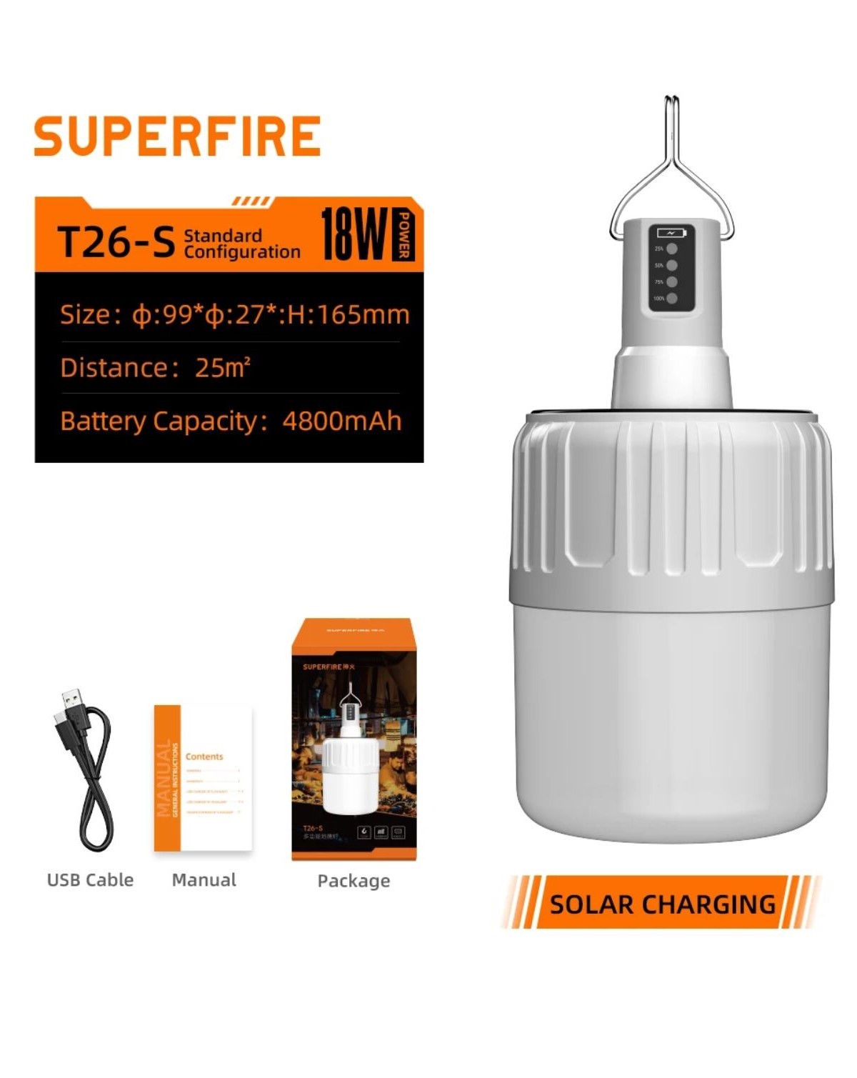 Кемпінгова лампа SuperFire Т26